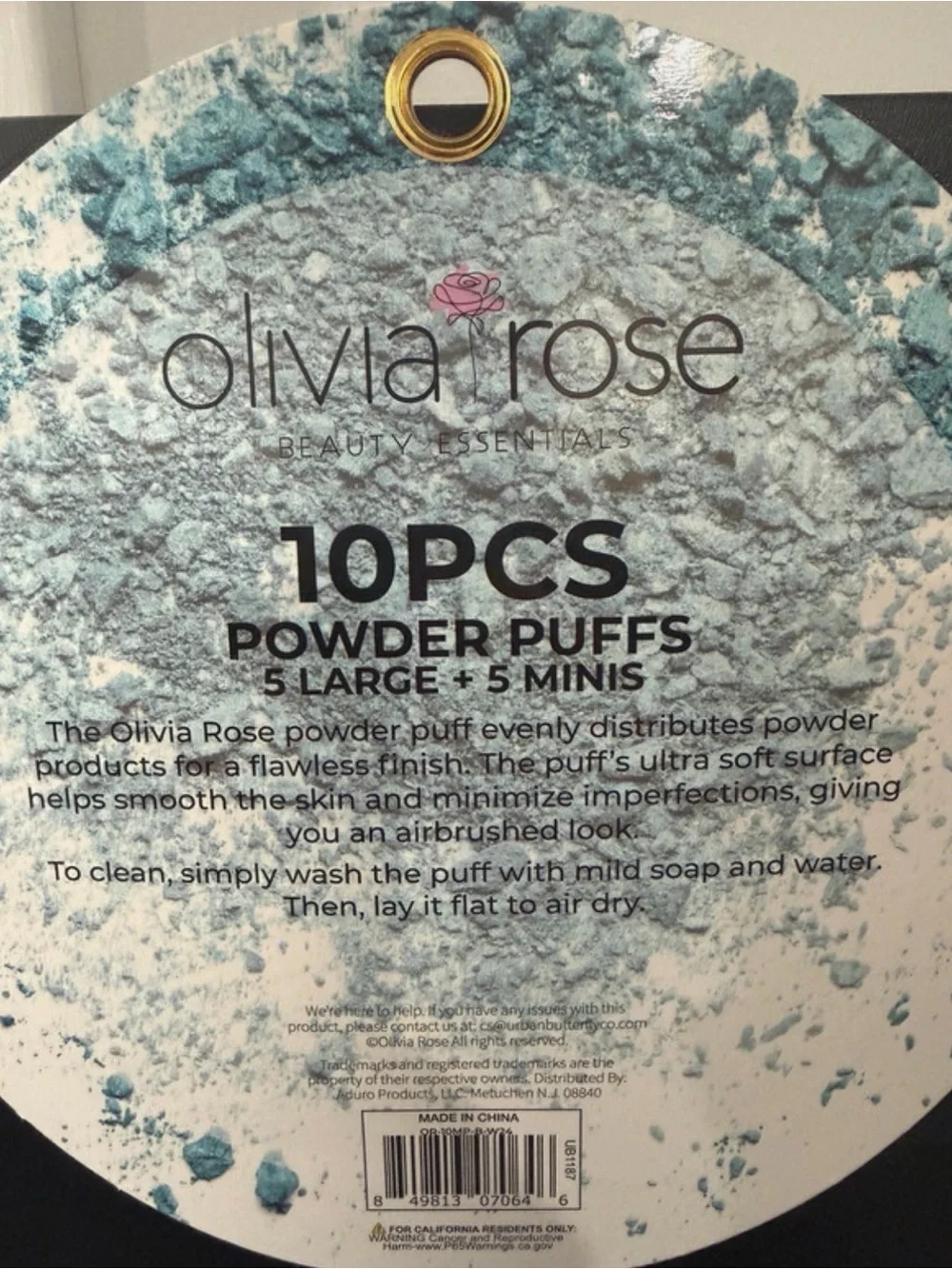 Olivia Rose 10pc Powder Puff Set 5 Large 5 Mini NEW